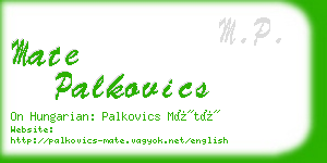 mate palkovics business card